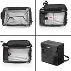 Ryhpez Car Trash Can with Lid - Car Accessories for Women Men, Vehicle Trash Bin Storage Bag, Truck Garbage Can Foldable with Metal Rack Support for Back Seat Hanging (2.4 Gallon/9L)