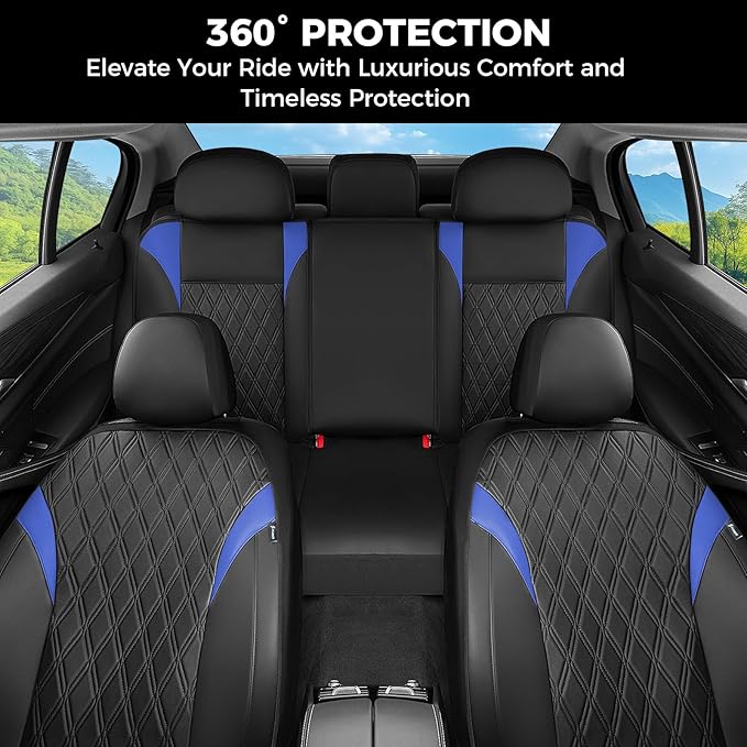 FLORICH Car Seat Covers Full Set, Leather Seat Covers for Cars, Car Seat Protector Waterproof, Universal Automotive Seat Cove