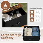 Somdot Dresser for Bedroom with 4 Drawers, Storage Organizer Chest of Drawers with Removable Fabric Bins for Closet Bedside L