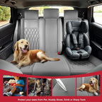 FREESOO Gray Car Seat Cover Full Set - Faux Nappa Leather Seat Covers for Cars, Luxury Breathable Waterproof Front Seats Cush
