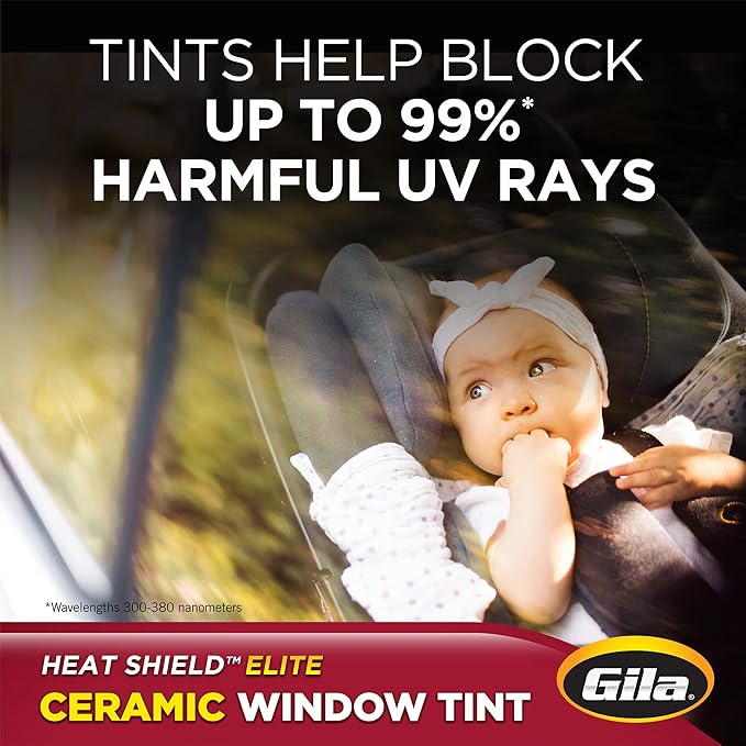 Gila® Heat Shield Elite™ 5% Rear Window Ceramic Automotive Window Tint DIY Advanced Heat Control Glare Control (6in x 26ft Strips)