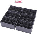 DIOMMELL 6 Pack Foldable Cloth Storage Box Closet Dresser Drawer Organizer Fabric Baskets Bins Containers Divider for Clothes