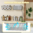 Simple Trending 6 Pack Wire Basket Wall Mount Baskets Hanging Baskets, Cabinets Organizer and Storage with Hooks for Kitchen,