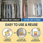 4PCS Silica Gel Packets for Storage, 200g Each Color Indicating Dehumidifier Bags, Reusable Desiccant Packs for Closets,