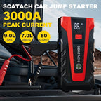 Scatach 3000A Car Battery Jump Starter,12V Jump Starter Battery Pack Portable (up to 9.0L Gasoline and 7.0L Diesel Engine),