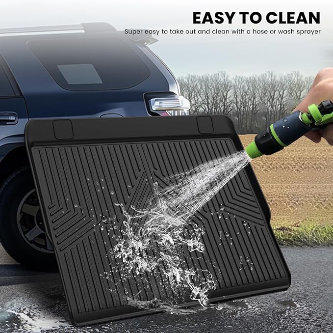 LASFIT Cargo Mat for Toyota 4Runner 2010-2024 (Only Fit 5-Seats) Back Seat Protector for 5th gen 4Runner Seater Accessories (Fit W/O Sliding Cargo Tray, Rear Backrest Mats+Rear Trunk Mat)