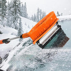MoNiBloom Extendable Ice Scraper and Brush with Squeegee for Car 4 in 1 Emergency Snow Shovel, Ergonomic Foam Grip and 180° Pivoting Brush Head Car Snow Kit for Cars, Trucks, SUVs, Vehicle