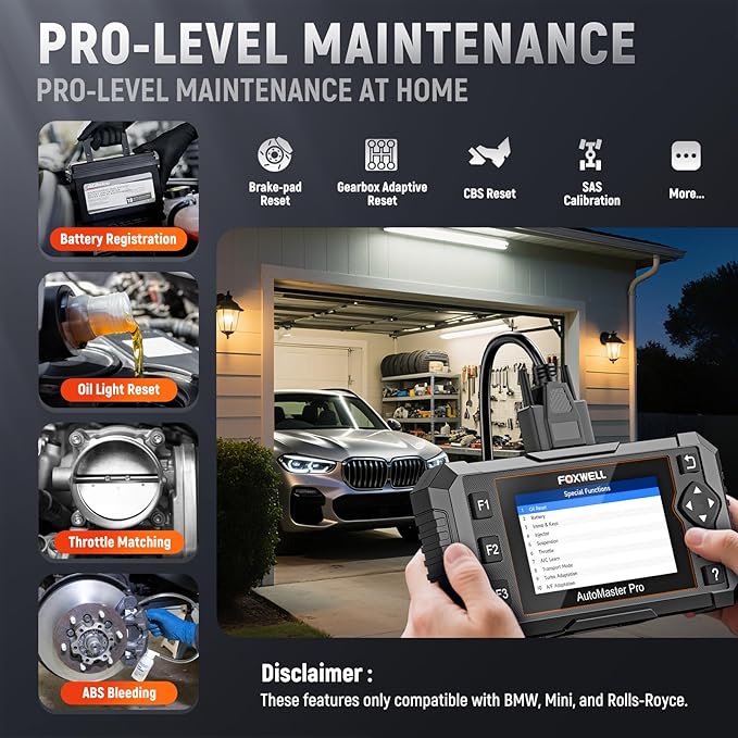 FOXWELL NT510 Pro fit for BMW OBD2 Scanner with 12V Battery Tester, Full System Diagnostic Bi-Directional Control Scanner, All