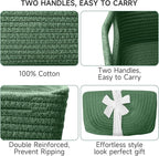 3-Pack Shelf Baskets for Organizing, Closet Organizer Bins, Small Woven Baskets, Rope Toy Basket, Storage Basket for Shelves,