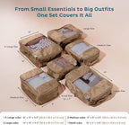 6-Pack Large Compression Packing Cubes for Travel - Lightweight Compression Packing Cube Set, Water-Resistant Luggage Organiz