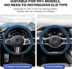 Frani Nappa Leather Steering Wheel Cover,Universal Fit 15 Inch-Premium Non-Slip Breathable Comfort Grip for Cars Trucks SUVs,Anti-Slip Durable Interior Upgrade Navy Blue