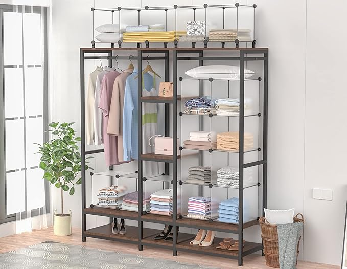HOMIDEC Closet Organizers and Storage, 16 Cube Storage Organizer, Closet Organizer Bookshelf Cubes Shelves for Clothes, Bedro