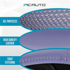 PIC AUTO Steering Wheel Cover, Glitter Gel Particles & Purple Luxury Leather Car Steering Cover, Universal Fit 14.5"-15.5" An