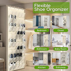 Unjumbly Over the Door Shoe Organizer with 40 Large Breathable Mesh Pockets, Space Saving Shoe Holder, Hanging Shoe Rack for 