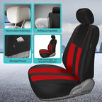 FH Group Car Seat Cover Full Set Striking Striped Car Seat Covers with Front Seat Covers and Rear Split Bench, Universal Fit 