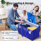 16 Pack Extra Large Heavy Duty Moving Bags, Blue Storage Bins with Lids, Reinforced Handles & Heavy-Duty Zippers Moving Boxes