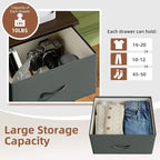 Somdot Dresser for Bedroom with 4 Drawers, Storage Organizer Chest of Drawers with Removable Fabric Bins for Closet Bedside L