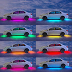 Car Underglow Lights, Yielinth Exterior LED Strip Lights with App and RF Remote Control,16 Million Colors Underglow Kit for Car