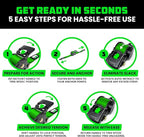 Rhino USA Retractable Ratchet Straps (2-Pack) - 1 Inch x 10 Feet (1,209lb Break Strength) - Auto Self Retracting Tie Down Straps for Truck, Cargo Trailer, Motorcycle, ATV, UTV - Green