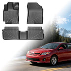 Floor Mats for Toyota Corolla 2009 2010 2011 2012 2013, for Corolla Standard,LE,S XLE,XRS,L,LE/S Special Edition Floor Mats,TPE Non-Slip Waterproof 2 Row Floor Liners