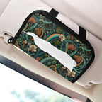 Car Tissue Holder Car Visor Organizer Tissue Box Holder for Car Sun Visor Organizer with Car Vehicle Accessories Essentials Interior for Women Men Teal Vines Flowers Rainbow St.Patrick