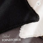 Foindtower Set of 2 Decorative Linen Fringe Throw Pillow Covers Cozy Boho Farmhouse Cushion Cover with Tassels Soft Accent Pi