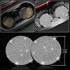 NBTEPEM 30 Pcs Bling Car Accessories Set for Women, Silver Steering Wheel Cover Set, Bling Console Cover, Seat Belt Cushion, Shift Knob Cushion, Cup Holder Coaster, Rhinestone Car Hanging Accessories