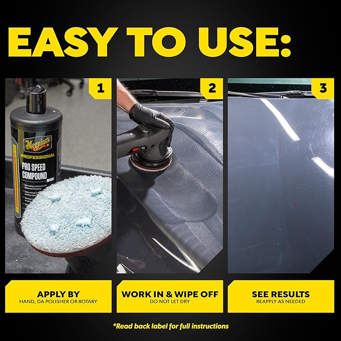 Meguiar's M11032 Mirror Glaze Ultra Pro Speed Compound, Rubbing Compound for Cars Removes Up to 1,200 Grit Sanding Marks and Leaves a Swirl-Free, High-Gloss Finish, 1 Gallon