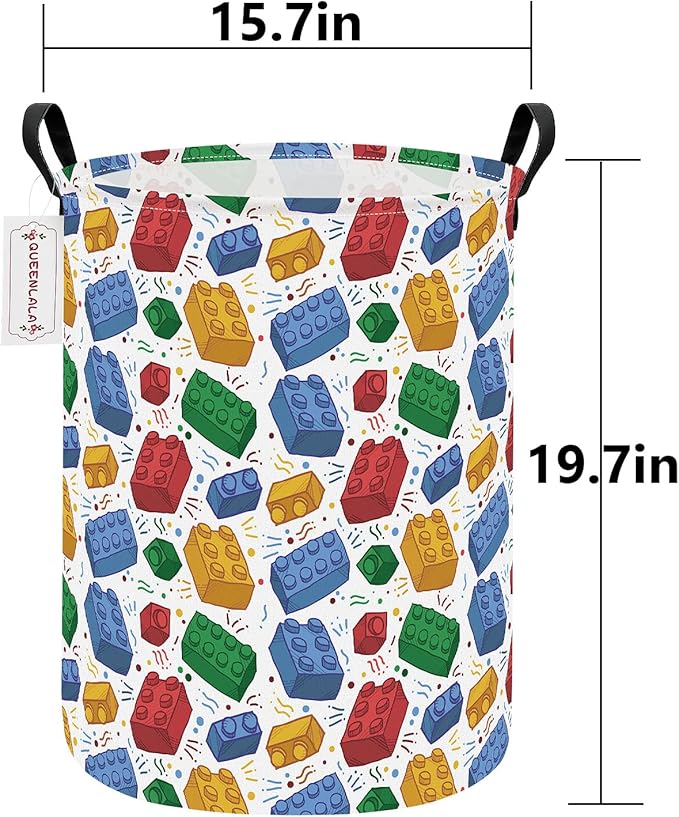 QUEENLALA Large Storage Basket,Laundry Hamper/Bathroom/Home Decor/Collapsible Round Storage Bin,Boys and Girls Hamper/Boxes/C