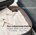 LeanTravel Premium Compression Packing Cubes for Travel - Suitcase Organizer Bags with Double Zipper & Breathable Mesh Panel 