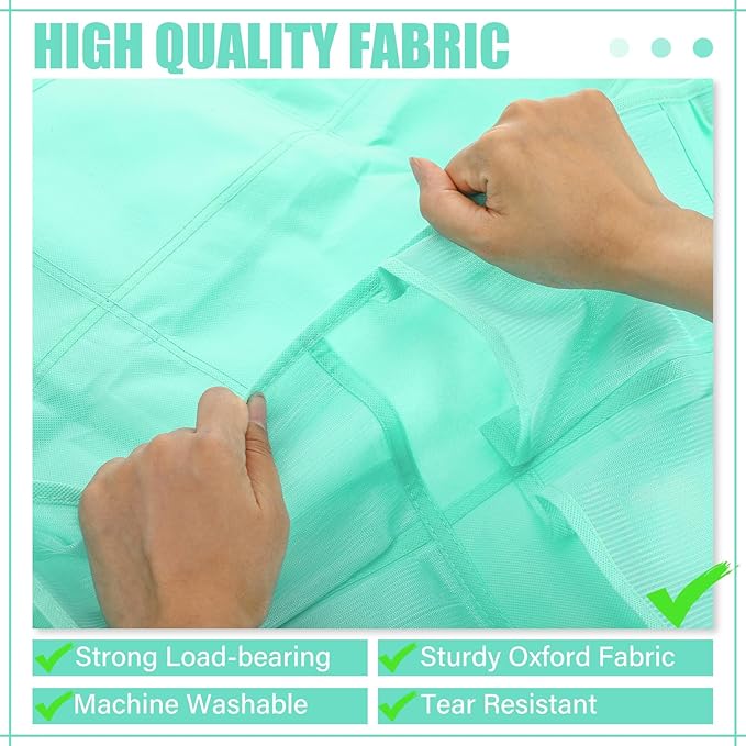 Windyun 40 over the Door Shoe Organizer Large Mesh Pocket Hanging Shoe Rack for Closet Turquoise Nonslip Behind Door Storage 