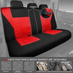 CAR PASS Car Seat Covers Full Sets, Front & Split Rear Bench for Car, 3D Tyre Embossed Automotive Interior Covers, Airbag Com