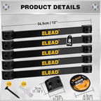 ELEAD 9-Piece 12" Magnetic Tool Holder Storage Organizer - Wall Mount Rack Garage Organization Power Magnet Hanger Workbench 