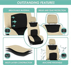 FH Group Car Seat Covers Front Set Cloth - SeatCovers for Low Back Car Seats with Removable Headrest,Universal Fit,Automotive