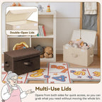 GRANNY SAYS Stoarge Basket with Lid, Decorative Storage Boxes, Closet Storage Bins for Clothes, Collapsible Stackable Organiz