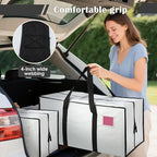 6 Pack Moving Bags with Full-Open Side Zipper, Extra Large 93L Heavy Duty Waterproof Foldable Storage Totes for College Dorm,
