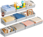 Homsorout Large Closet Organizers and Storage Bins - 10 Pack Trapezoid Storage Baskets for Shelves, Foldable Fabric Baskets w