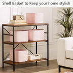 Pink Storage Bins 4 Pack Basket for Shelves Pink Rope Basket for Baby Nursery Organization 12.7"Lx9"Wx7.9"H