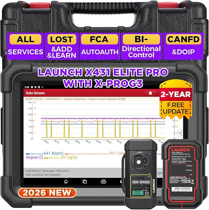 LAUNCH X431 1MM0 Elite Professional Diagnostic Scanner with X-PR0G3, 2026 Bi-Directional Control All System Scan Tool with