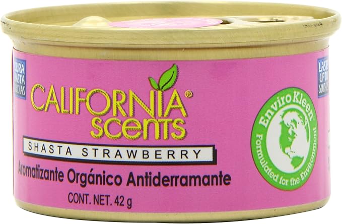 California Scents Spillproof Organic Air Freshener, Shasta Strawberry, 1.5 Ounce Canister (Pack of 4)