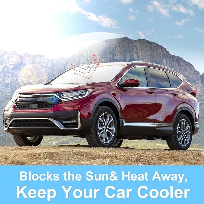 TINGLU Sun Shade for Honda CRV CR-V 2017-2022 Accessories Windshield Sun Shade Window Shade UV Rays Protection Sun Visor Cover with Steering Wheel Sunshade Storage Bag
