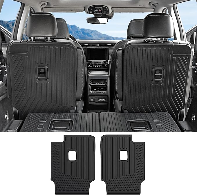 Kick Mats for 2021-2025 2026 Jeep Grand Cherokee L w/Captain Chairs (Only for 6-Seater 2nd Row), All Weather TPE SeatBack Protector Accessories (L | 2nd Row Backrest Mats)