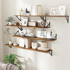 Floating Shelves for Wall,48" Wx8 D Wood Wall Shelves,Hanging Storage Floating Shelf with Metal Brackets,Wide Floating Booksh