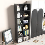 Wooden 6 Tier Book Shelf, 6 Cube Storage Organizer,6 Tier Low Bookcase Storage Display Organizer, 64 Inch Versatile Cubes She