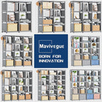 Mavivegue Book Shelf, 16 Cube Storage Organizer, DIY Bookcase, Metal Cube Bookshelf,Tall Book case for Bedroom, Living Room,O