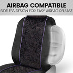 BDK Black Stardust Car Seat Covers for Front Seats, 2 Count.Glitter Pattern Front Seat Cover Set with Matching Headrest, Side