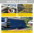 RV Awning Shade Screen Without Zipper 8'x13'3'',Black Mesh RV Awning Sun Shade Screen,Universal Trailer Camper RV Awning Screen with Complete Kit,Significantly Improves Shadow and Privacy