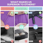 YAMIU Packing Cubes for Suitcases, 7 Pcs luggage organizer bags with Shoe Bag, 2 Waterproof Travel Toiletry Bags, Travel Cube