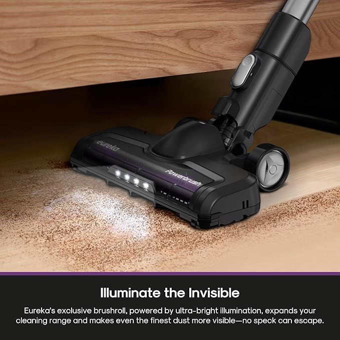 EurekaCordless Vacuum - 50 Min Runtime for Large Homes, 5.5 lbs Lightweight, Ideal for Pet Hair & Allergies on Hardwood & Car