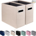 2 Pack Letter Size File Storage Box Collapsible, Fabric Hanging File Folders Organizer, Portable Office Document Holder with 